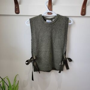 Olive Green Open Sided Sweater
